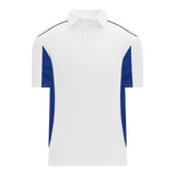 Athletic Knit (AK) A1825A-207 Adult White/Royal Blue Short Sleeve Polo Shirt