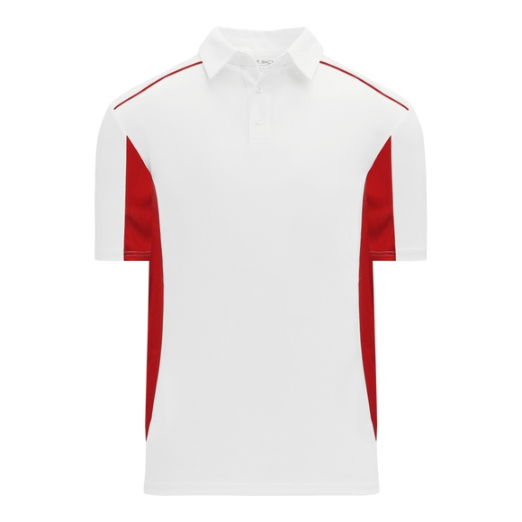 Athletic Knit (AK) A1825Y-209 Youth White/Red Short Sleeve Polo Shirt