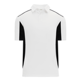 Athletic Knit (AK) A1825A-222 Adult White/Black Short Sleeve Polo Shirt