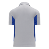 Athletic Knit (AK) A1825Y-922 Youth Heather Grey/Royal Blue Short Sleeve Polo Shirt