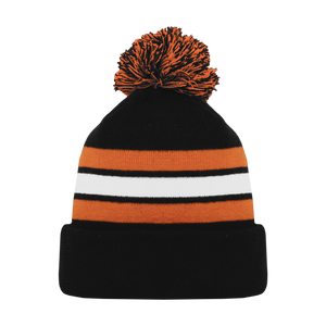 Athletic Knit (AK) A1830Y-223 Youth Black/Orange/White Hockey Toque/Beanie