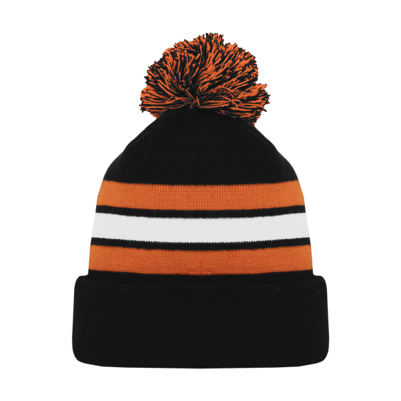 Athletic Knit (AK) A1830Y-223 Youth Black/Orange/White Hockey Toque/Beanie