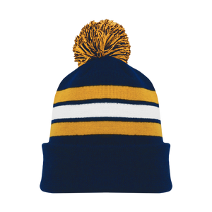 Athletic Knit (AK) A1830Y-460 Youth Navy/Gold/White Hockey Toque/Beanie