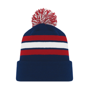 Athletic Knit (AK) A1830Y-764 Youth Navy/Red/White Hockey Toque/Beanie