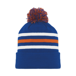 Athletic Knit (AK) A1830A-820 Adult Edmonton Royal Blue Hockey Toque/Beanie