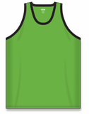 Athletic Knit (AK) B1325M-269 Mens Lime Green/Black League Basketball Jersey