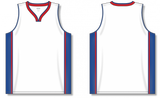 Athletic Knit (AK) B1715A-335 Adult Detroit Pistons White Pro Basketball Jersey