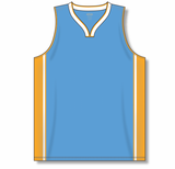 Athletic Knit (AK) B1715A-473 Adult Sky Blue/Gold/White Pro Basketball Jersey