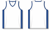 Athletic Knit (AK) B2115L-207 Ladies White/Royal Blue Pro Basketball Jersey