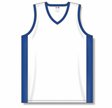 Athletic Knit (AK) B2115M-207 Mens White/Royal Blue Pro Basketball Jersey