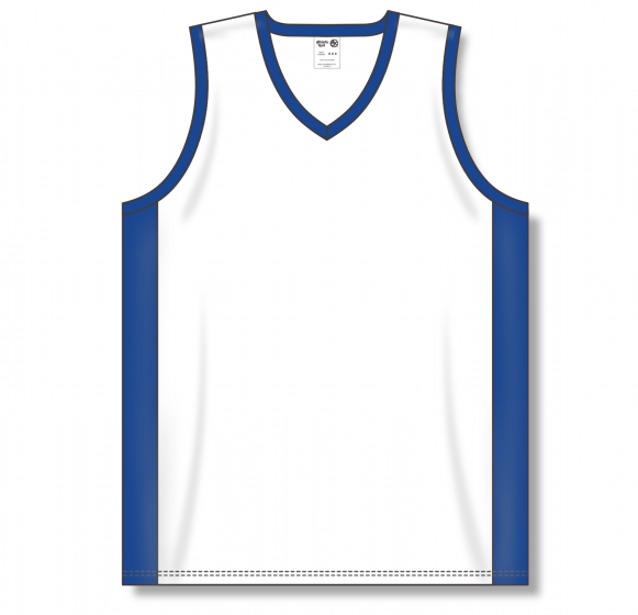 Athletic Knit AK B2115Y 207 Youth White Royal Blue Pro Basketball Jersey Medium