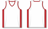 Athletic Knit (AK) B2115M-209 Mens White/Red Pro Basketball Jersey