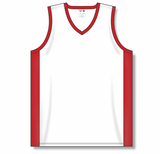 Athletic Knit (AK) B2115L-209 Ladies White/Red Pro Basketball Jersey