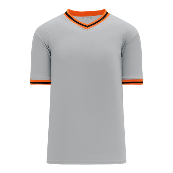 Athletic Knit (AK) BA1333Y-111 Youth Grey/Orange/Black Pullover Baseball Jersey