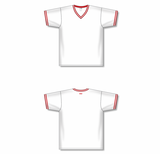 Athletic Knit (AK) V1333A-209 Adult White/Red Volleyball Jersey