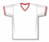 Athletic Knit (AK) BA1333A-209 Adult White/Red Pullover Baseball Jersey