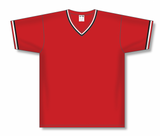Athletic Knit (AK) BA1333Y-414 Anaheim Angels Red Pullover Youth Baseball Jersey