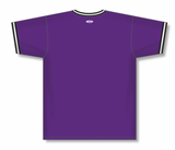 Athletic Knit (AK) BA1333A-438 Adult Purple/Black/White Pullover Baseball Jersey