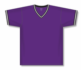 Athletic Knit (AK) BA1333Y-438 Youth Purple/Black/White Pullover Baseball Jersey