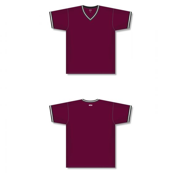 Athletic Knit (AK) BA1333A-443 Adult Maroon/Black/White Pullover Baseball Jersey XX-Large