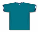 Athletic Knit (AK) BA1333A-456 Adult Pacific Teal/Navy/White Pullover Baseball Jersey