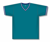 Athletic Knit (AK) BA1333Y-456 Youth Pacific Teal/Navy/White Pullover Baseball Jersey