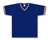 Athletic Knit (AK) BA1333Y-465 Youth Navy/Orange/White Pullover Baseball Jersey
