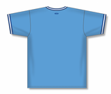 Athletic Knit (AK) BA1333A-476 Adult Sky Blue/Royal Blue/White Pullover Baseball Jersey