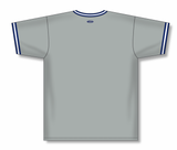 Athletic Knit (AK) BA1333Y-548 Youth Grey/Navy/White Pullover Baseball Jersey