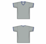 Athletic Knit (AK) BA1333A-548 Adult Grey/Navy/White Pullover Baseball Jersey