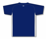 Athletic Knit (AK) BA1343A-216 Adult Navy/White One-Button Baseball Jersey