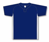 Athletic Knit (AK) BA1343Y-216 Youth Navy/White One-Button Baseball Jersey