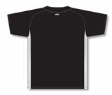 Athletic Knit (AK) BA1343A-221 Adult Black/White One-Button Baseball Jersey