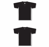 Athletic Knit (AK) BA1343Y-221 Youth Black/White One-Button Baseball Jersey