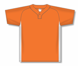 Athletic Knit (AK) BA1343A-238 Adult Orange/White One-Button Baseball Jersey