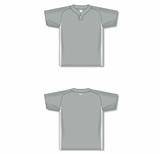 Athletic Knit (AK) BA1343A-245 Adult Grey/White One-Button Baseball Jersey