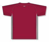 Athletic Knit (AK) BA1343A-246 Adult AV Red/Grey One-Button Baseball Jersey