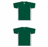 Athletic Knit (AK) BA1343A-260 Adult Dark Green/White One-Button Baseball Jersey