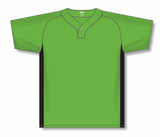 Athletic Knit (AK) BA1343A-269 Adult Lime Green/Black One-Button Baseball Jersey