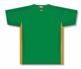 Athletic Knit (AK) BA1343Y-278 Youth Kelly Green/Gold One-Button Baseball Jersey