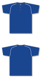 Athletic Knit (AK) BA1344A-206 Adult Royal Blue/White Two-Button Baseball Jersey