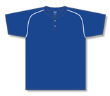 Athletic Knit (AK) BA1344Y-206 Youth Royal Blue/White Two-Button Baseball Jersey