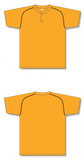 Athletic Knit (AK) BA1344A-213 Adult Gold/Black Two-Button Baseball Jersey