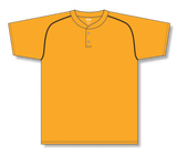 Athletic Knit (AK) BA1344Y-213 Youth Gold/Black Two-Button Baseball Jersey