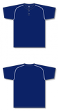 Athletic Knit (AK) BA1344A-216 Adult Navy/White Two-Button Baseball Jersey