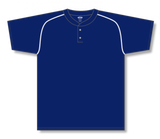 Athletic Knit (AK) BA1344A-216 Adult Navy/White Two-Button Baseball Jersey