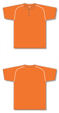 Athletic Knit (AK) BA1344A-238 Adult Orange/White Two-Button Baseball Jersey