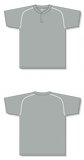 Athletic Knit (AK) BA1344A-245 Adult Grey/White Two-Button Baseball Jersey