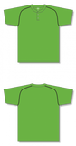Athletic Knit (AK) BA1344A-269 Adult Lime Green/Black Two-Button Baseball Jersey