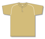 Athletic Knit (AK) BA1344A-280 Adult Vegas Gold/White Two-Button Baseball Jersey